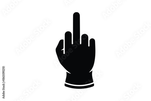 Hand gesture with index finger extended isolated on white background, Vector, illustration