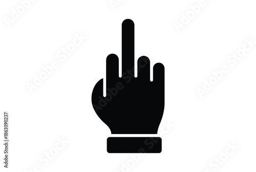Hand gesture with extended finger isolated on white background, Vector, illustration