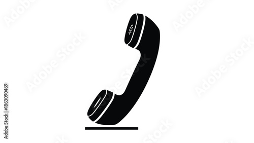 An artistic black and white illustration of a telephone handset, symbolizing communication and connectivity.
