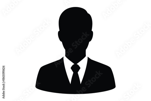 Businessman silhouette portrait isolated on white background, Vector, illustration