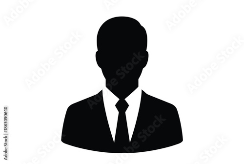 Businessman silhouette isolated on white background, Vector, illustration