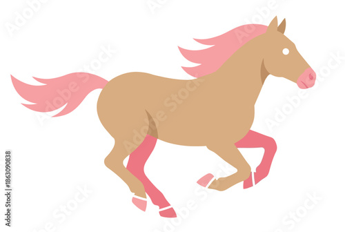 Galloping horse illustration isolated on white background, Vector, illustration