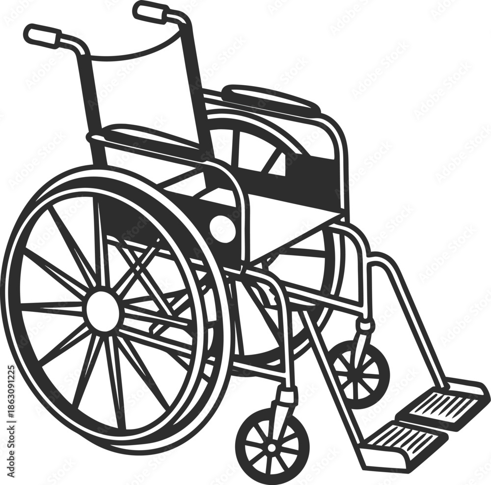 Fototapeta premium wheelchair isolated on white