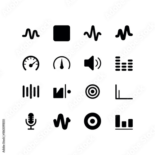 Collection of sound and audio related icons