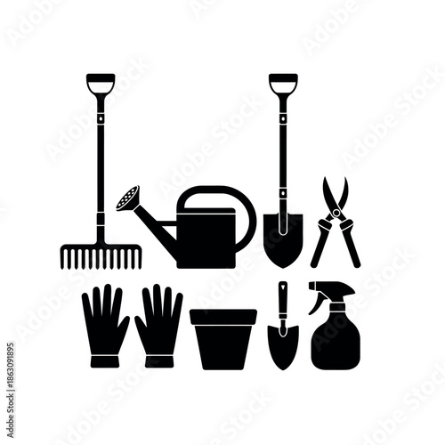 Gardening tools and equipment for plant care