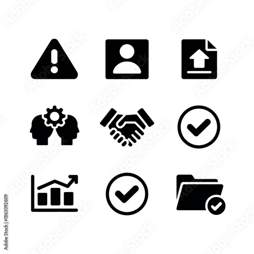 Collection of business and management icons