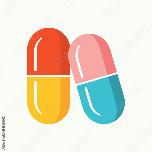 Colorful pills or capsules for medication or supplements