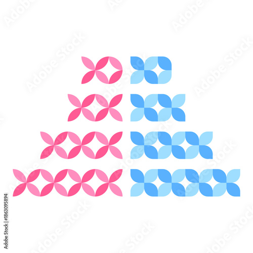 Geometric pattern blocks forming modular decorative elements