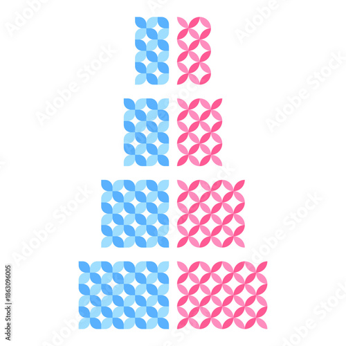 Geometric pattern blocks forming modular decorative elements