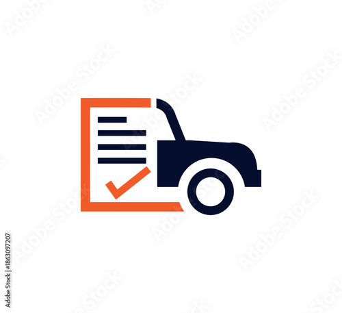 Car Files Checker Logo with Car, Checkmark, and Documents