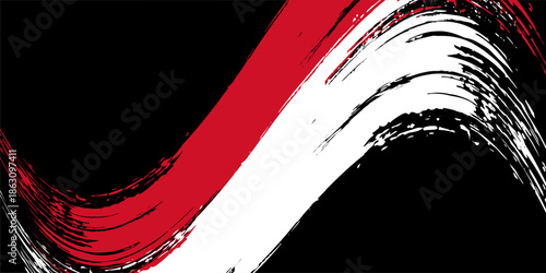 Creative Indonesia country grungy brush flag for independence day