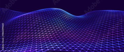 Blue Tech Digital Data Flow Vector Background. Big Data Technology Lines. Data Transmission Concept. High Speed Internet. Information Matrix Flow in Virtual Reality Cyberspace. Vector Illustration.