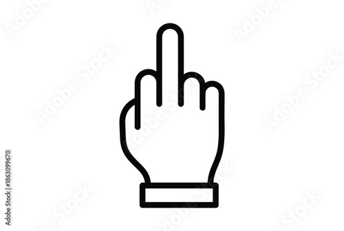 Hand gesture with finger extended isolated on white background, Vector, illustration