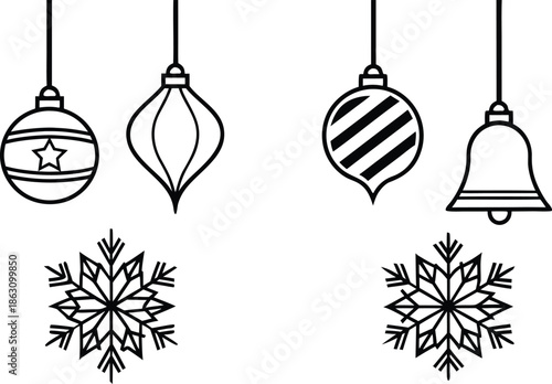 Christmas Ornaments Illustration. Festive Christmas Ornaments Design. Holiday Christmas Ornaments Collection. Colorful Christmas Ornaments Illustration. Traditional Christmas Ornaments Artwork