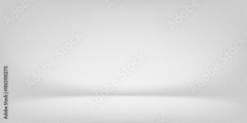 Empty white studio room background for product display. Abstract gray vector backdrop with spotlight effect. Clean 3d interior with floor for mockup presentation and advertising design concept.