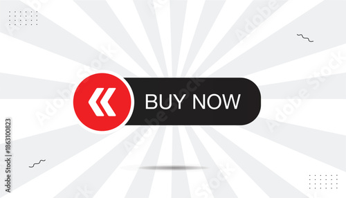 Buy Now banner editable eps format template design label sticker icon vector illustration black red shapes with white and gray gradient abstract background illustration
