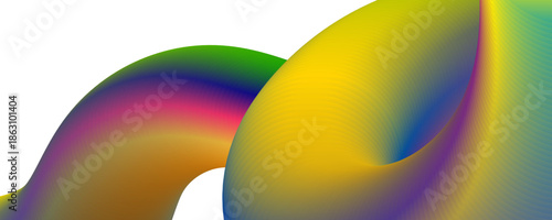 colorful abstract shapes and curves in rainbow hues