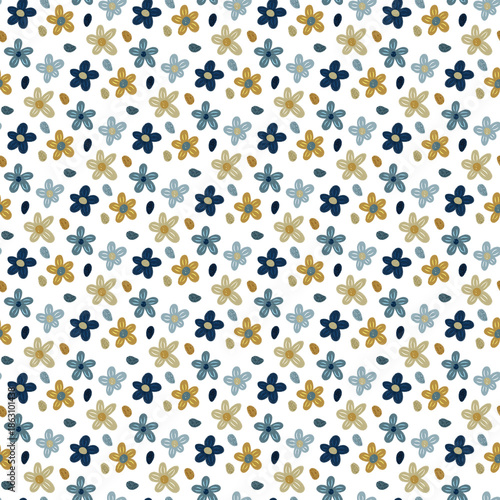 A seamless ditsy floral pattern with a charming, vintage cottagecore aesthetic.