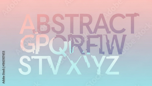 Abstract colorful alphabet letters on gradient background, creative typography design
