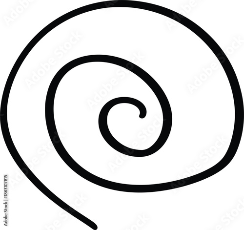 Hand drawn black ink sketch of an oval circle, highlighting frame for emphasis and correction mark, vector