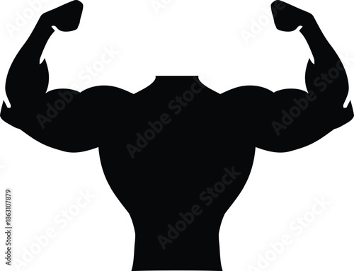 Strong Upper Body Victory Pose Icon.