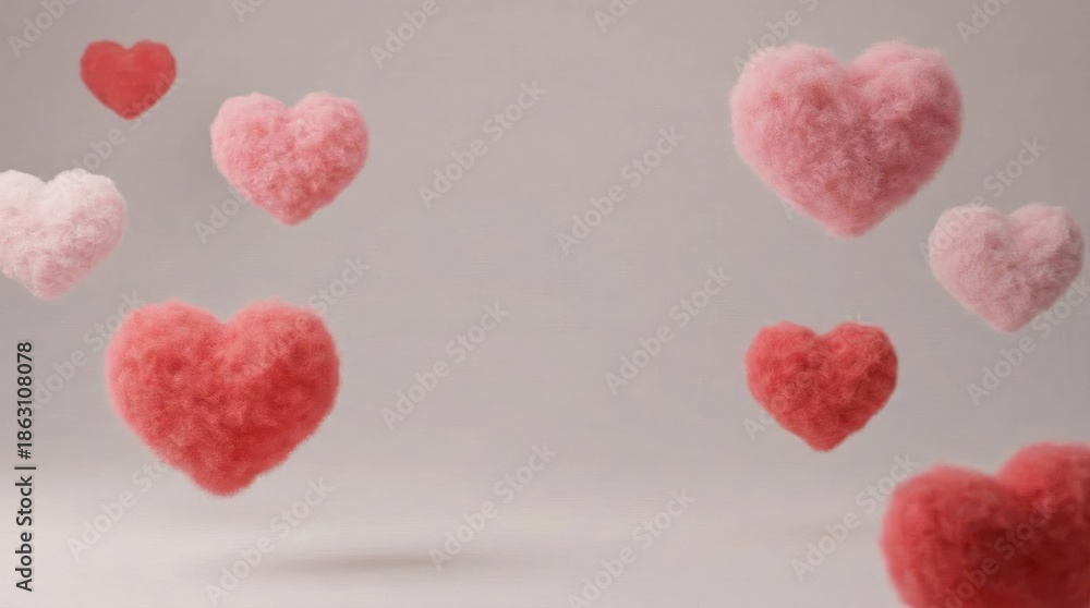Fototapeta premium Romantic red and pink hearts background for Valentine’s Day celebration