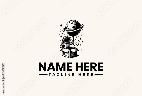 A black and white illustration of a trophy with a planet and stars, sitting on a book, with a clean and minimalist background, conveying a sense of achievement and knowledge.