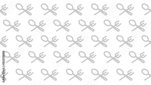 Seamless pattern with silhouettes of forks and spoons. Seamless pattern with spoon and fork icon. Cooking and kitchen related seamless pattern with outline.