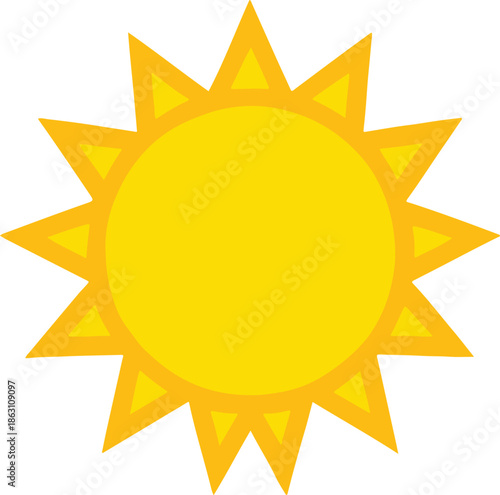 Wallpaper Mural Yellow Sun Icon Isolated on White Background Torontodigital.ca