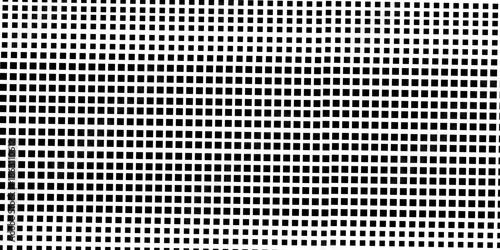 Seamless texture perforated pattern metal surface. Fabric seamless pattern with textile mesh texture, black on white background. Simple wallpaper doodle grid.  squaree spot shapes, vintage .