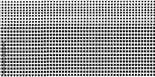 Seamless texture perforated pattern metal surface. Fabric seamless pattern with textile mesh texture, black on white background. Simple wallpaper doodle grid.  squaree spot shapes, vintage .