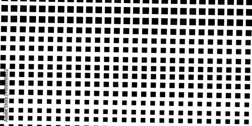 Seamless texture perforated pattern metal surface. Fabric seamless pattern with textile mesh texture, black on white background. Simple wallpaper doodle grid.  squaree spot shapes, vintage .