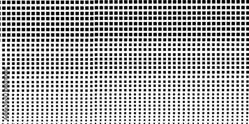 Seamless texture perforated pattern metal surface. Fabric seamless pattern with textile mesh texture, black on white background. Simple wallpaper doodle grid.  squaree spot shapes, vintage .