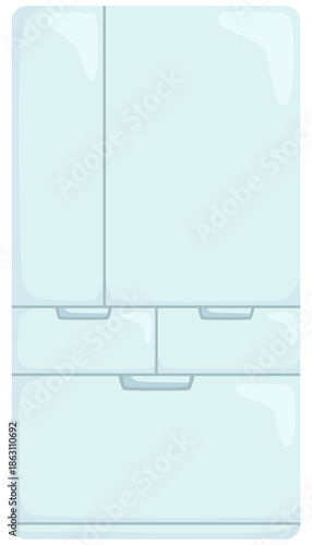 シンプルな冷蔵庫のイラスト ベクター素材
