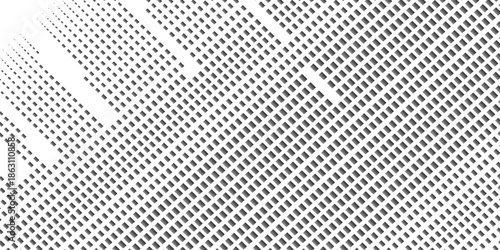 Seamless texture perforated pattern metal surface. Fabric seamless pattern with textile mesh texture, black on white background. Simple wallpaper doodle grid.  squaree spot shapes, vintage .