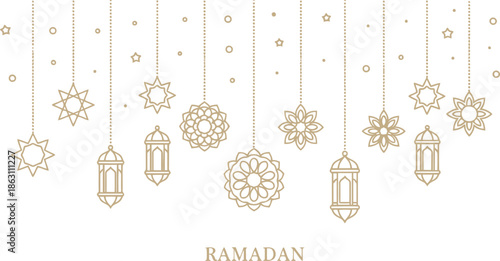 Elegant Ramadan Lanterns and Patterns Vector for Festive Designs