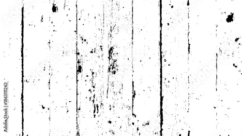 A close up view of a weathered white wooden surface displaying vertical planks and textured grain patterns