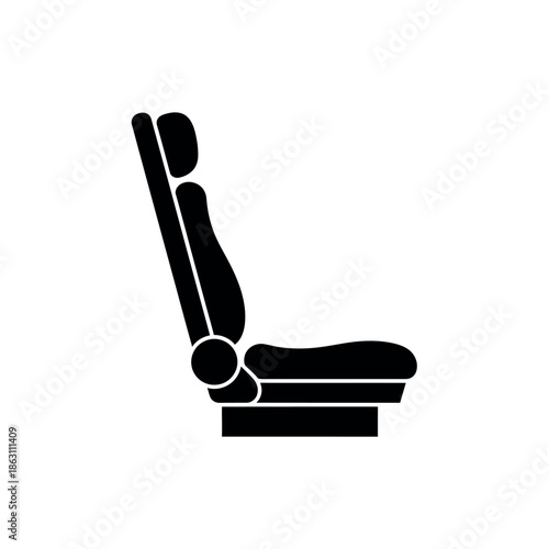 Black icon of a car seat.