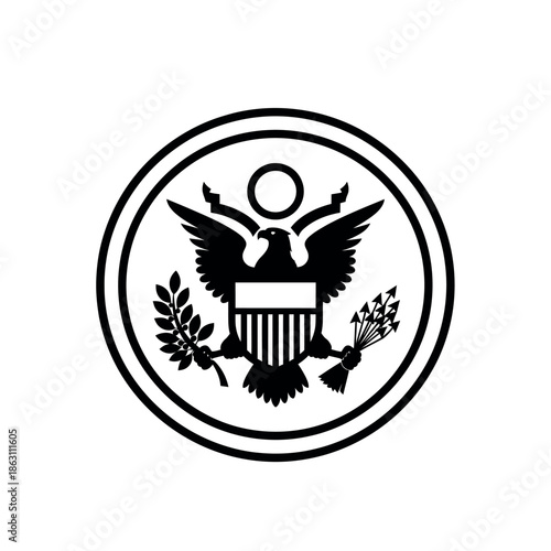 Great Seal of the United States Black and White.
