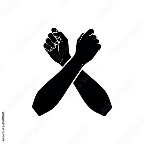 Two Black Arms Crossed Silhouette.