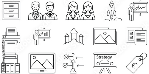 A set of four black and white anniversary logos with laurel wreaths and ribbons celebrating 20 years