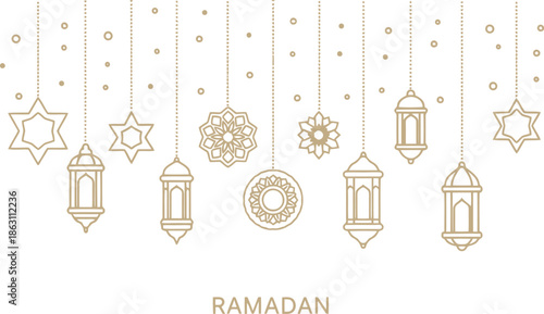 Elegant Ramadan Lanterns and Stars Vector Design