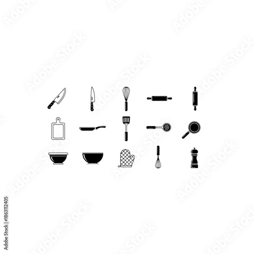 Kitchen utensils isolated on transparent background