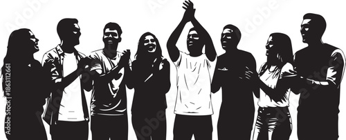 Group of people celebrating together