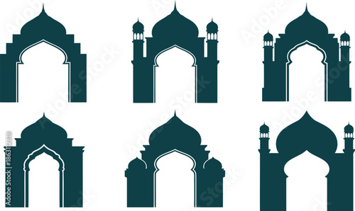 Elegant Arabesque Doorway Vector for Cultural Designs