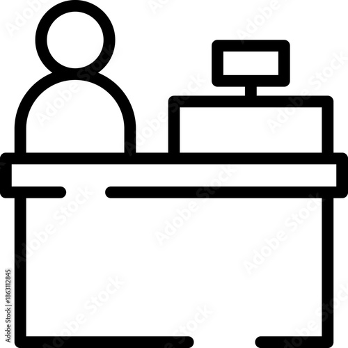 Rounded  Stroke Cash Register Icon
