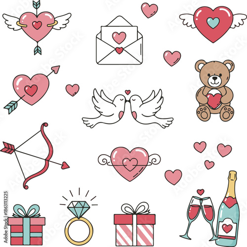PriValentine's day clip art and symbols collectionnt
