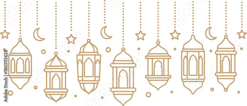 Elegant Lanterns Vector for Cultural and Festive Designs