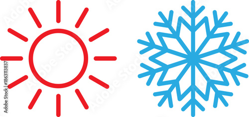 Sun and snowflake illustration