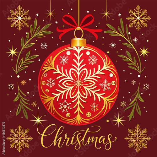 christmas background with balls